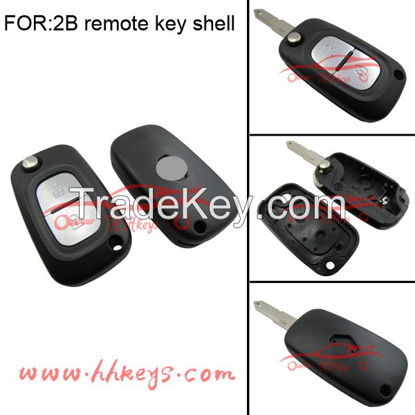 Renault flip remote key shell fobs custom 2 buttons 2.5 renault car keys