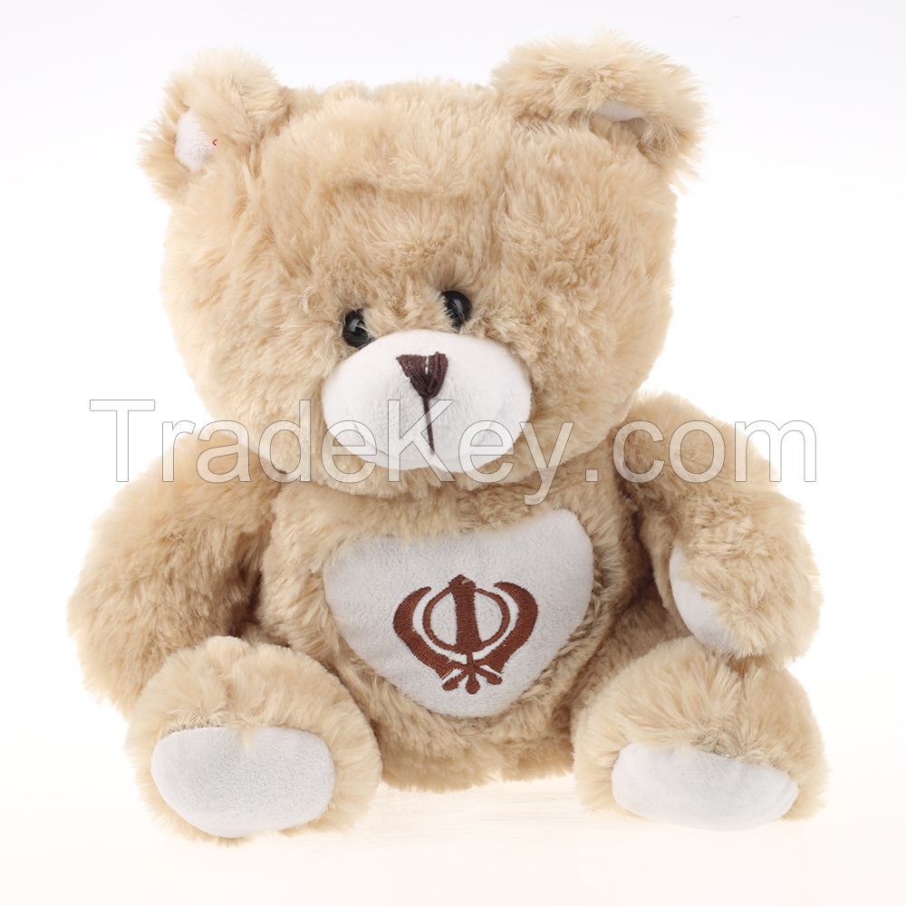 Promotion logo printed custom plush bear plush toys in high quality