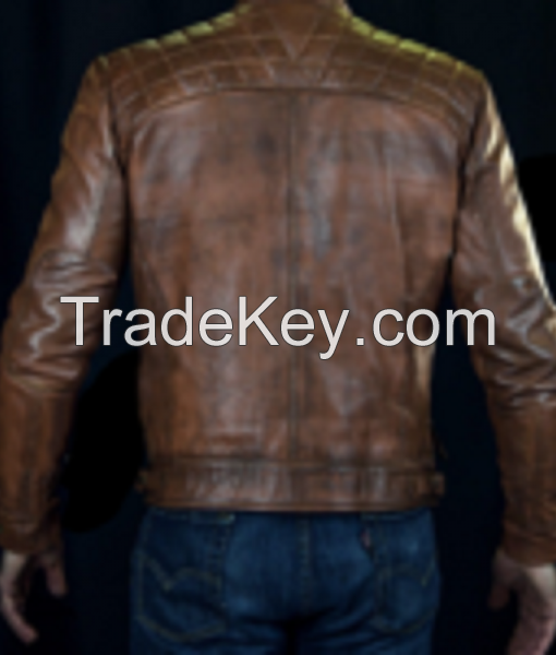 Balmains Diamond Biker Leather Jacket (Free Shipping World Wide)