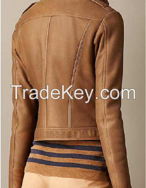 Brown Stylist Leather Jacket (Free Shipping World Wide)