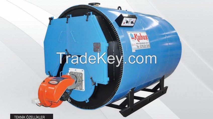 3 Pass Scotch Type Full Cylindirical Liquid Gas Fuel Fired Hot Water Boiler