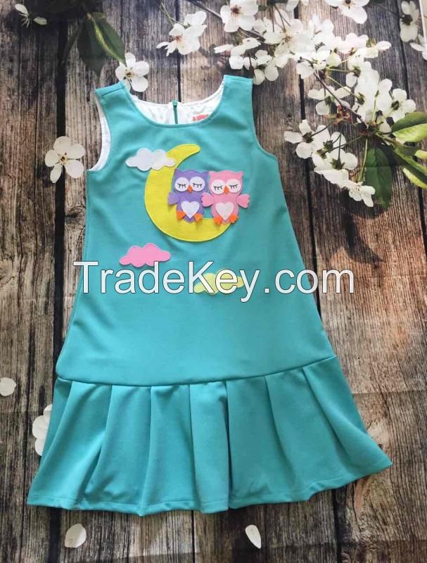 SUMMER DRESS COLLECTION FOR GIRLS/ BIRD & CLOUD IMAGES