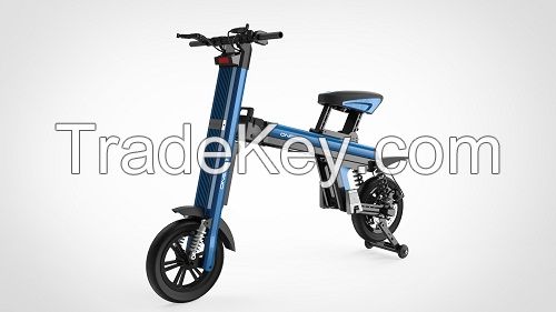 Electric bicycle folding e bike dual dampers ebike with hidden battery
