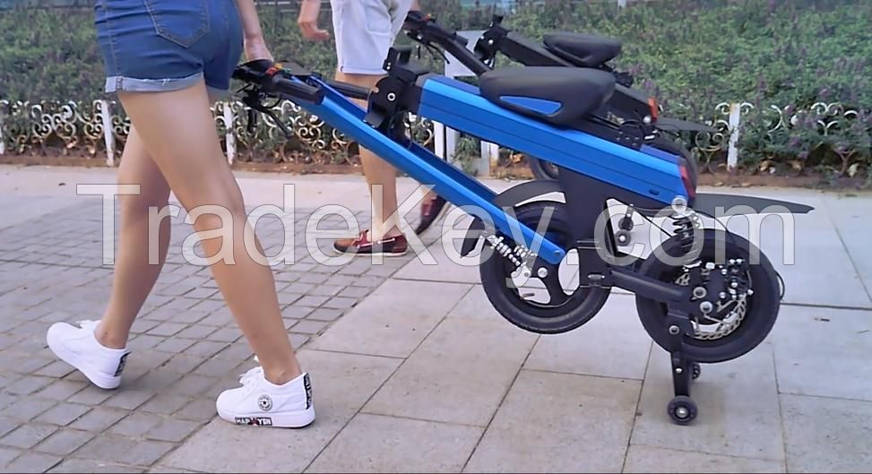 Shenzhen dual Li battery portable electric bicycle fast folding ebike