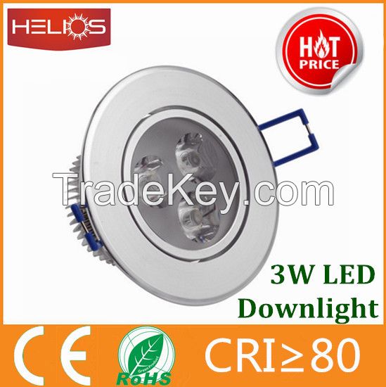 Indoor Lighting aluminum material 3w recessed led downlight 220v