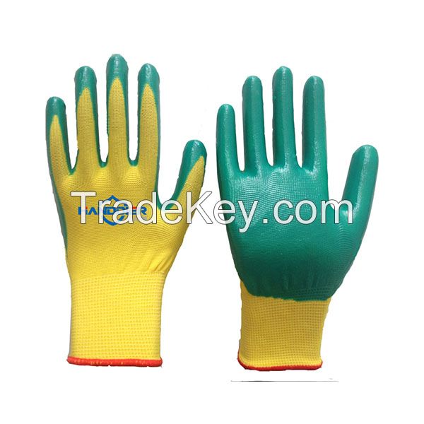 Nitrile coated polyester glove