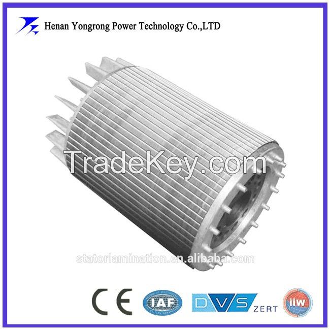 High efficiency motor rotor and stator stacked iron core