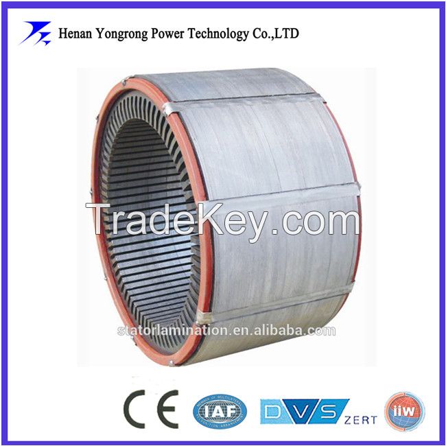 High efficiency motor rotor and stator stacked iron core