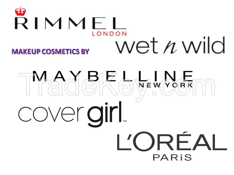 branded makeup cosmetics by L'Oreal, Maybelline, Revlon, Covergirl, Wet N Wild