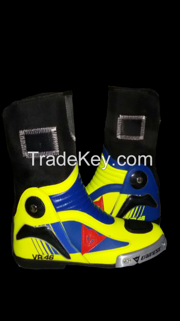 Vr46 Motorbike Leather Shoes Motorcycle Racing Leather Boots