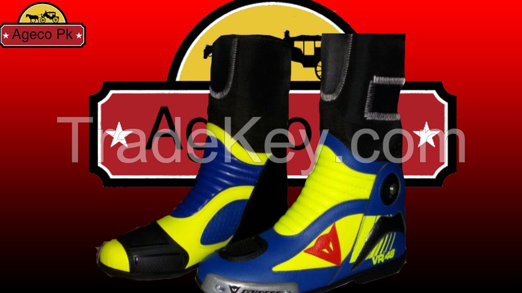 VR46 Motorbike Leather Shoes Motorcycle Racing leather boots