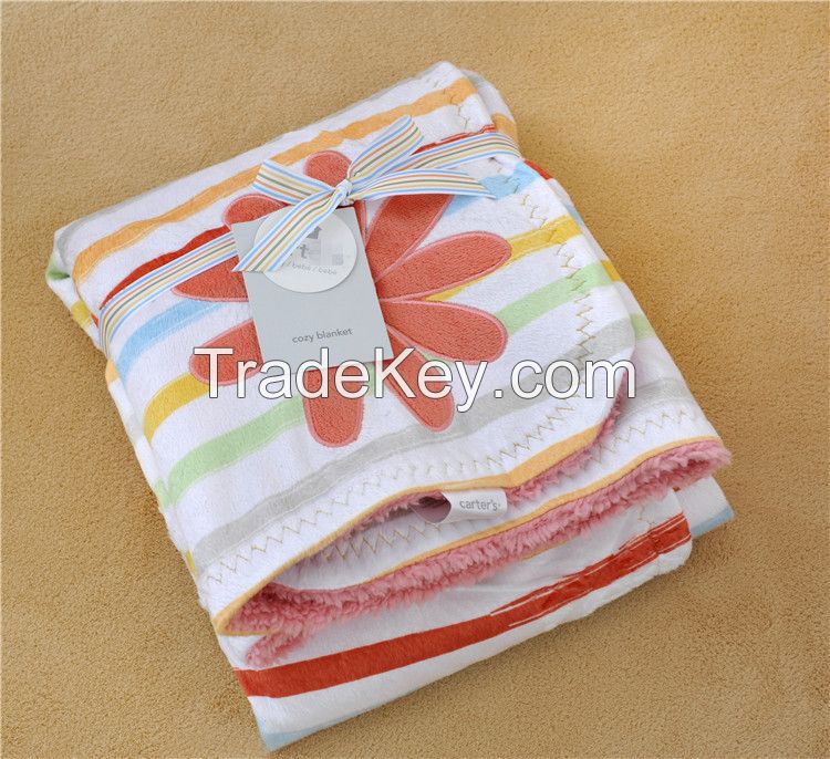 High quality embroidered throw blanket