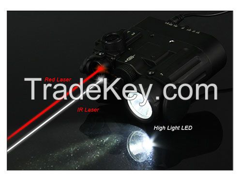 Tactical airsoft hunting flashlight DBAL-D2 Dual Beam Aiming Laser Red  with R LED Illuminator Class 1