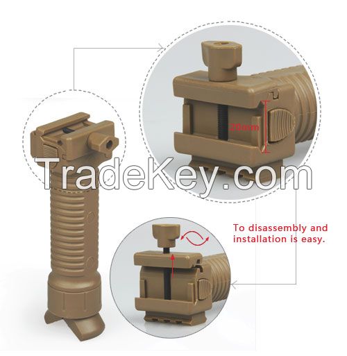 Tactical 20mm RIS Foregrip Picatinny Rail Fore Grip Bipod Airsoft Rifle CL19-0105