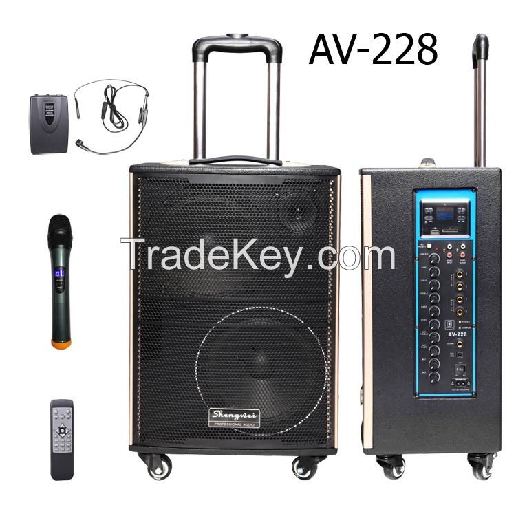 AV-228 8&quot; 3 WAYS PORTABLE BLUETOOTH PA KARAOKE SPEAKER USB MP3 1X MIC SD HIFI