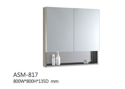 Stainless steel cabinet with mirror and led