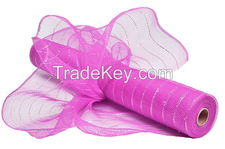 21"*10y dark pink silver strip manufacturer candy wrapper material for 20S04
