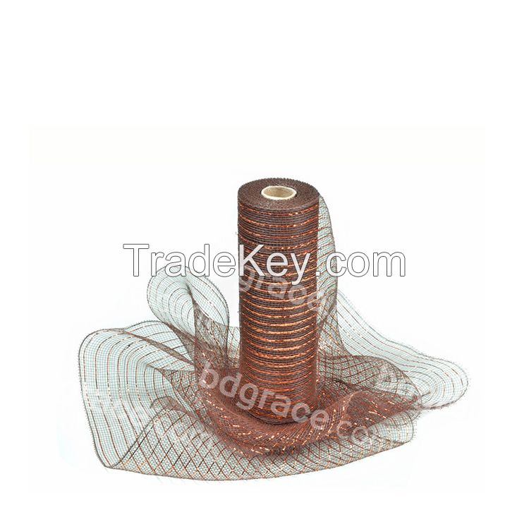 21inch*10yard dark.brown decoration material plastic strip mesh for 50C19