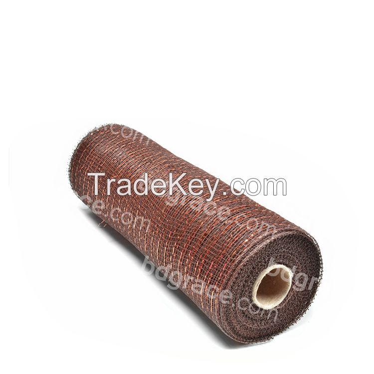 21inch*10yard dark.brown decoration material plastic strip mesh for 50C19