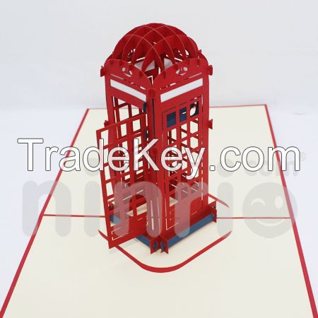 Public telephone 3d pop-up card