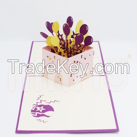 Balloons box 3d pop-up card