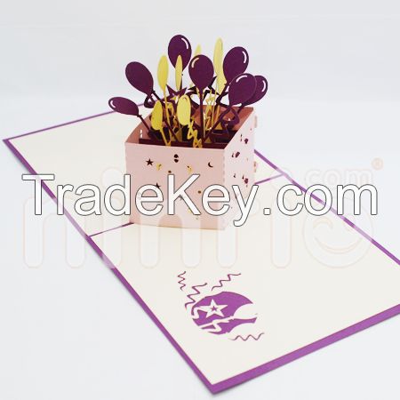 Balloons box 3d pop-up card