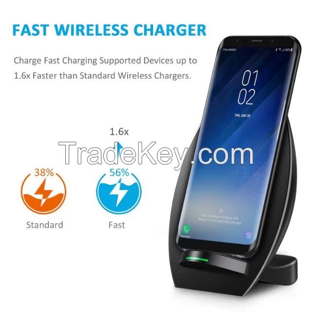 2 coils fast wireless charger with cooling fan