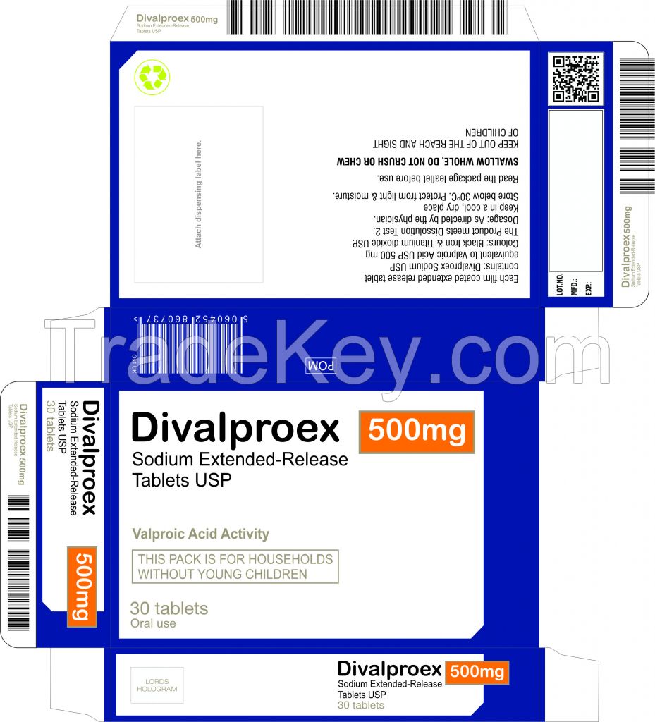 Divalproex extended release TABLETS 500 mg Taj Pharma