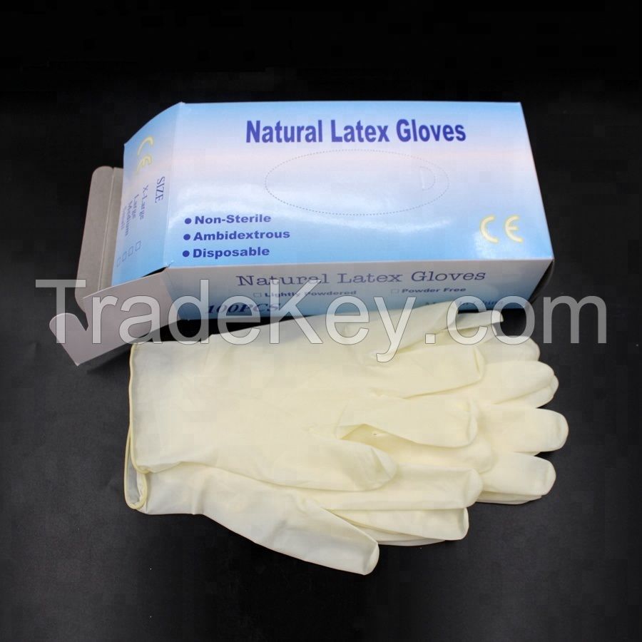 Disposable syringe latex gloves cheap powdered latex gloves 