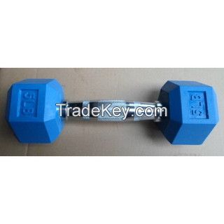 Ct color rubber coated hex dumbbells