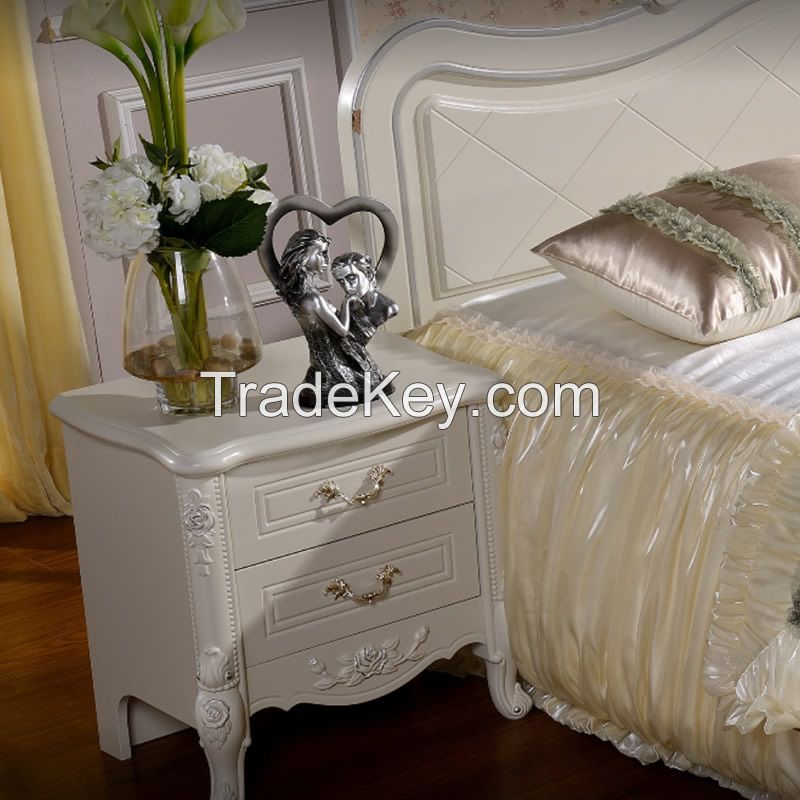Hot Sell Vintage Nightstand Two Drawers Bedside Table Bedroom Furniture Source Building Material:chinahomeb2b.com