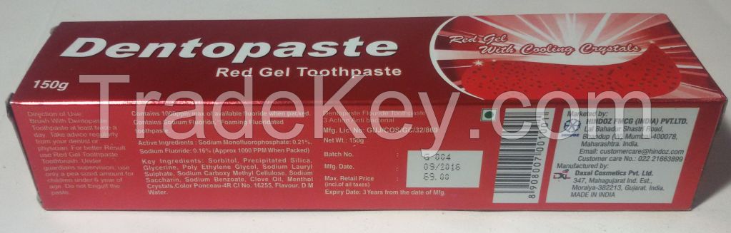 Dentopaste Red gel Toothpaste with cooling crystals