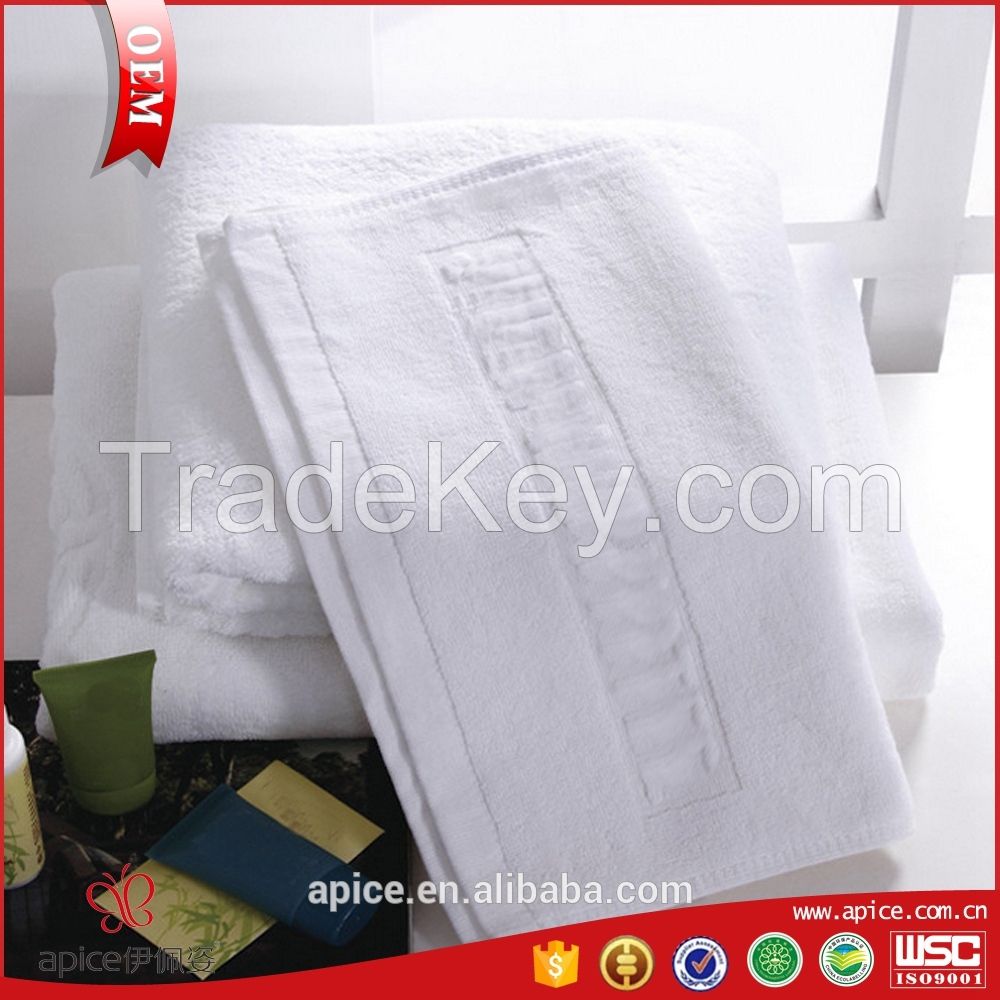 China supplier wholesale embroidered luxury 5 star hotel white bath towel sets 100% cotton