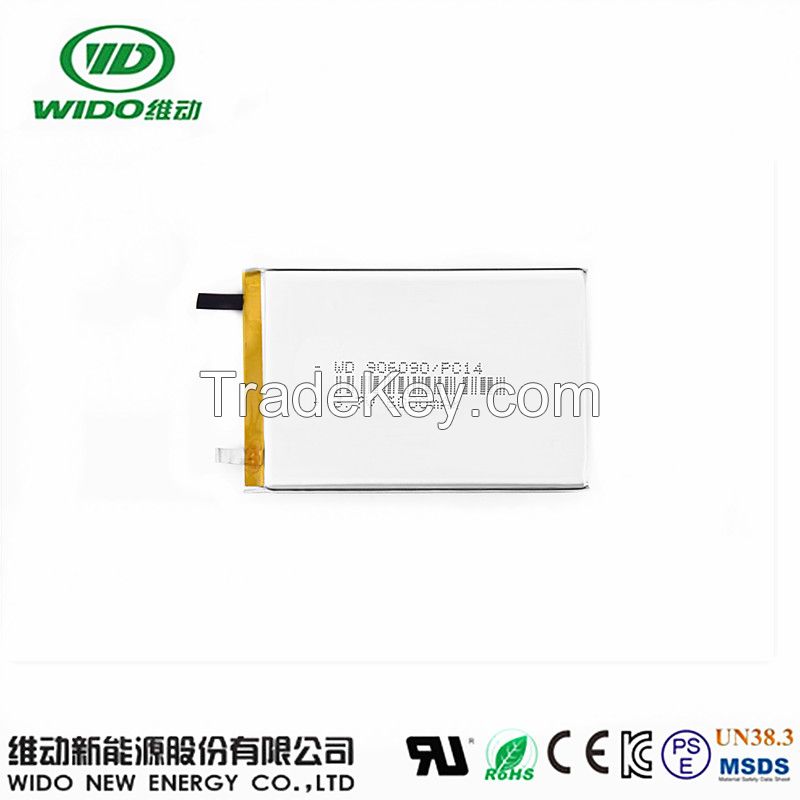 3.7v 6000mah 906090 lithium polymer rechargeable battery