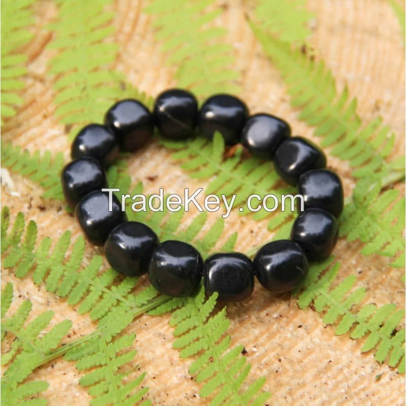 Shungite bracelet with tumbled beads