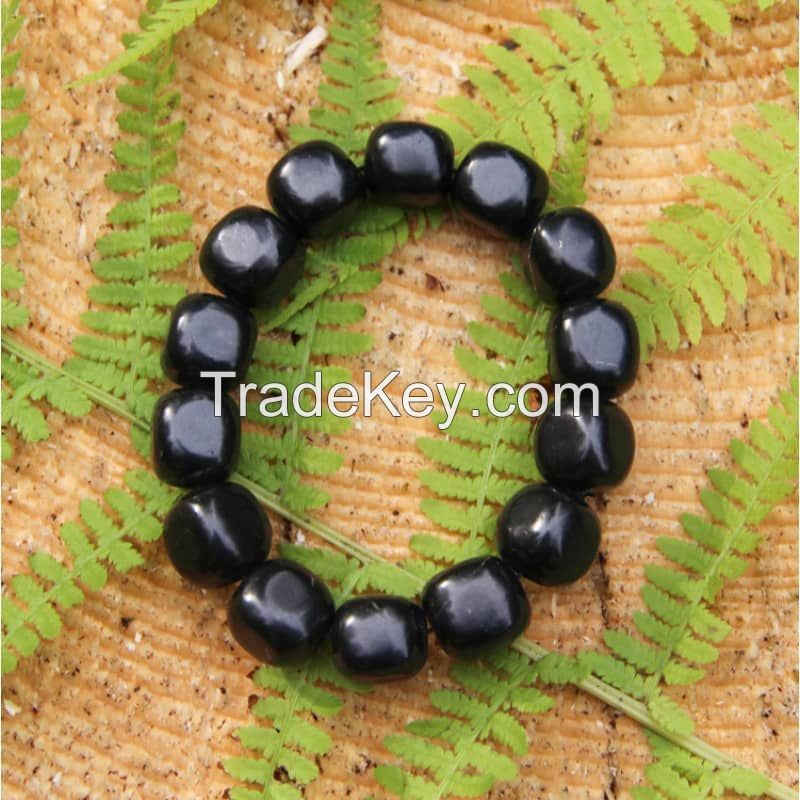 Shungite bracelet with tumbled beads