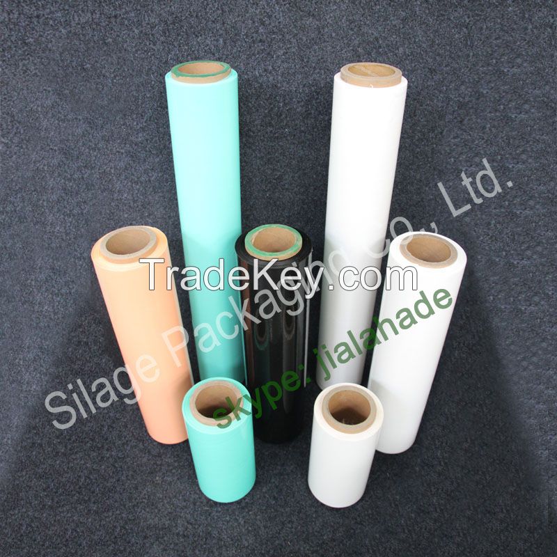 Black/Orange Silage Film,500mm25mic1800m, Recycle 100%LLDPE Film for Germany Farm Packing 