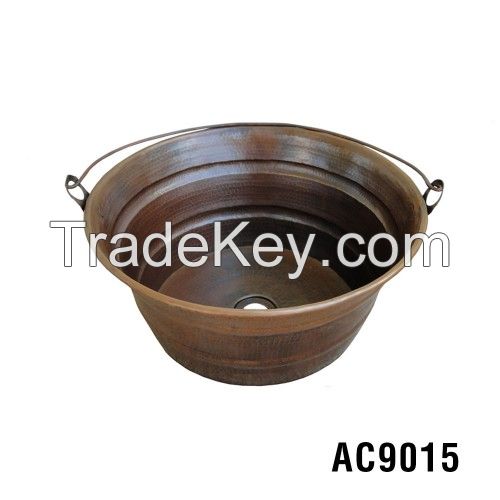 "16"" Bucket Vessel Copper Sink 
