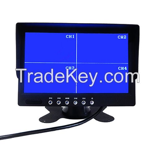 Car Truck Van Trailer Rear Monitoring 7" Quad Color TFT LCD Monitor Split Screen