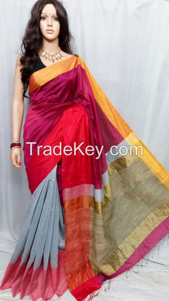 hand made cotton and silk saris