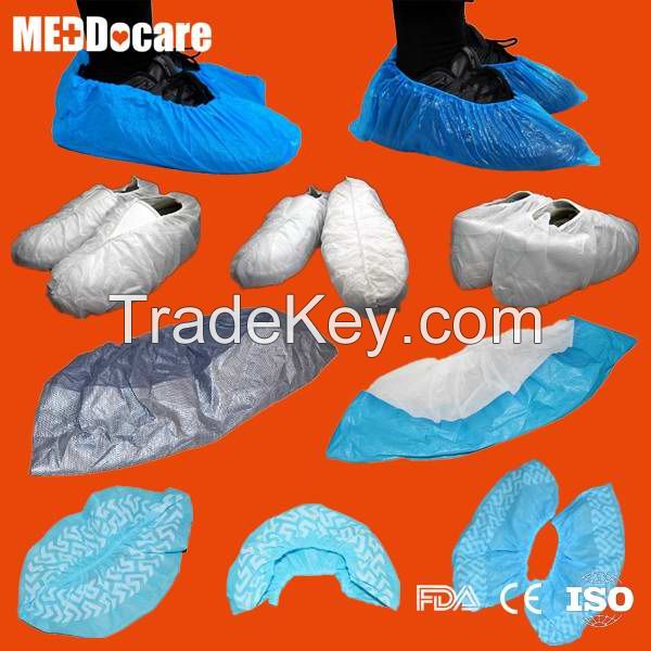 Anti-skid Waterproof Disposable Blue Plastic PP SMS PE CPE Shoe Covers