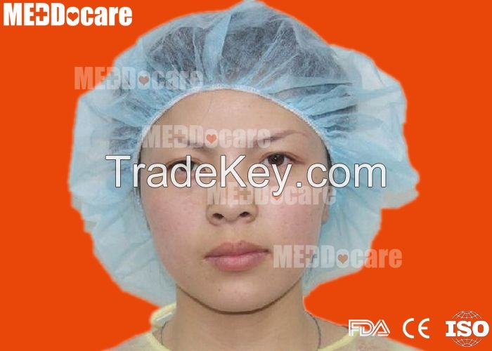 Disposable Non Woven Mop Mob Clip Cap Surgical Medical Round nurse Bouffant Cap