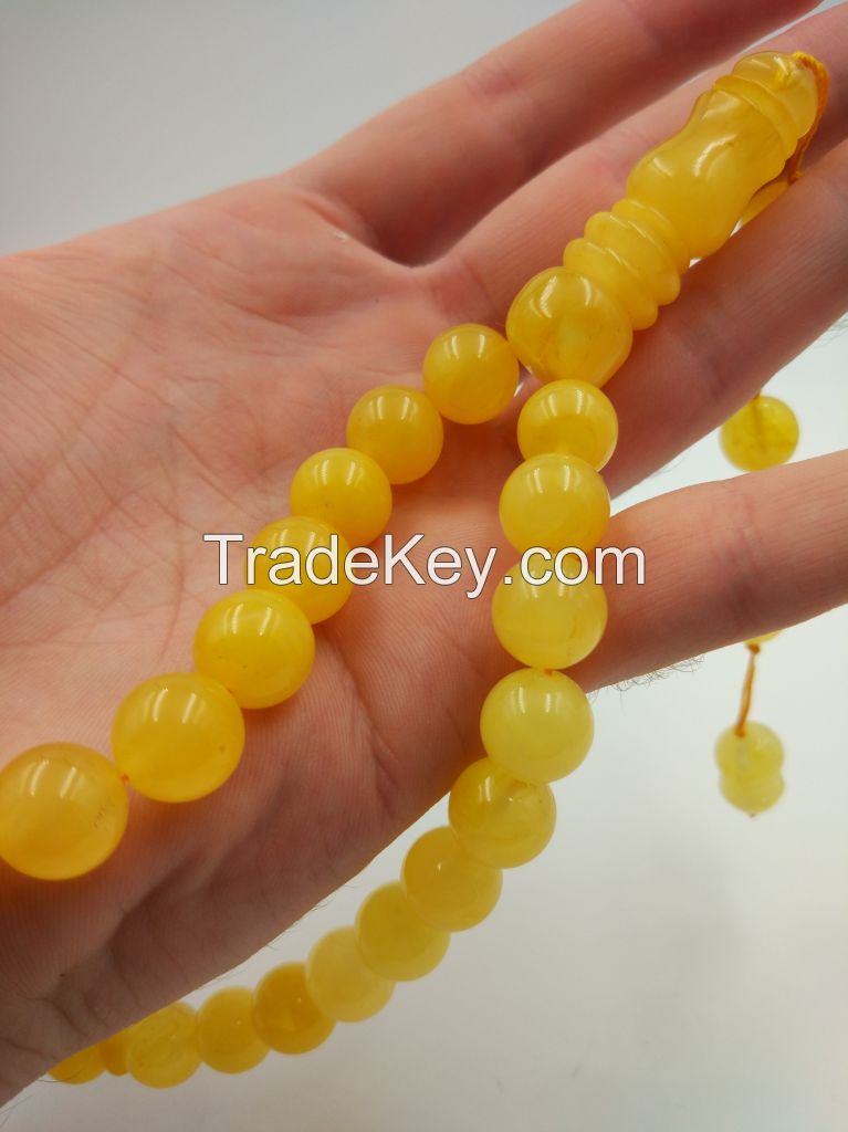 Islamic Muslim Prayer 33 beads Tasbih Misbahah Tespih baltic amber from Poland