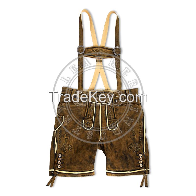 Men Lederhosen Ocoberfest Trachten Lederjacke Costume