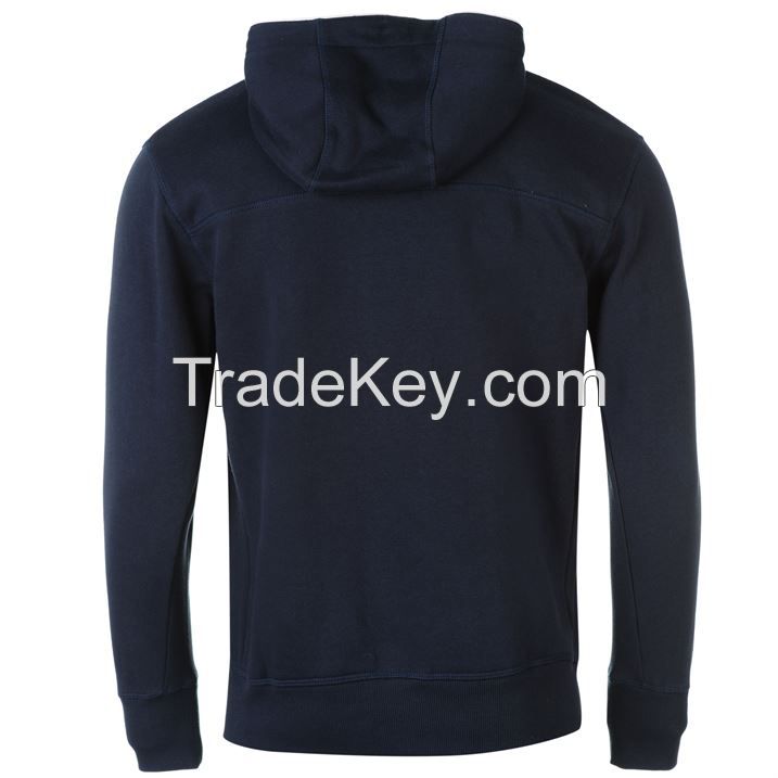 Dark blue fleece hoodie for men