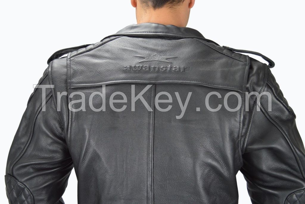 leather motorbike jacket/motorcycle leather jacket