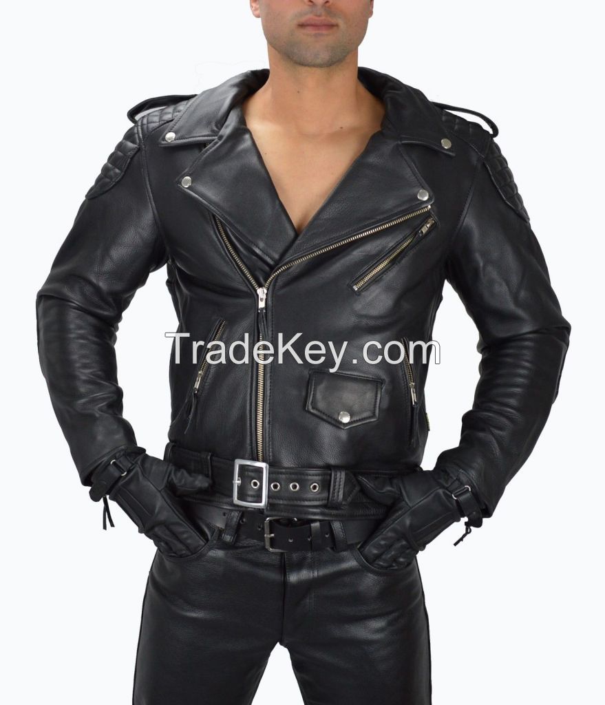 leather motorbike jacket/motorcycle leather jacket
