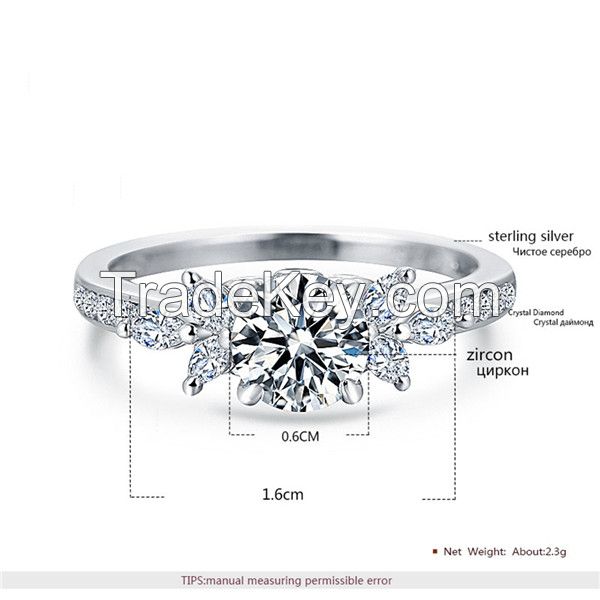 925 Sterling Silver Womens Diamond Cz Stones Finger Rings Jewelry