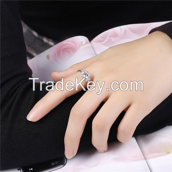 925 sterling silver womens diamond CZ stones finger rings jewelry