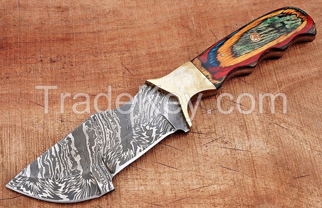 handmade damscus hunting tracker knife